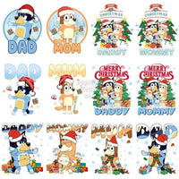 Load image into Gallery viewer, 30 Blue Dog Cartoon Family Christmas Designs Bundle Png
