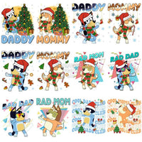 Load image into Gallery viewer, 30 Blue Dog Cartoon Family Christmas Designs Bundle Png
