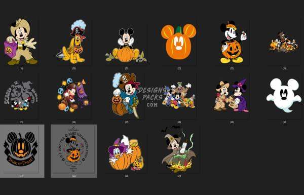 30 Cartoon Halloween Designs Bundle PNG DESIGNSPACKS