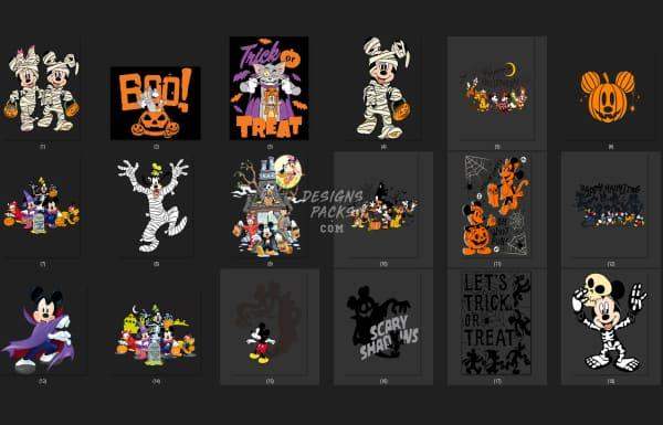 30 Cartoon Halloween Designs Bundle PNG DESIGNSPACKS