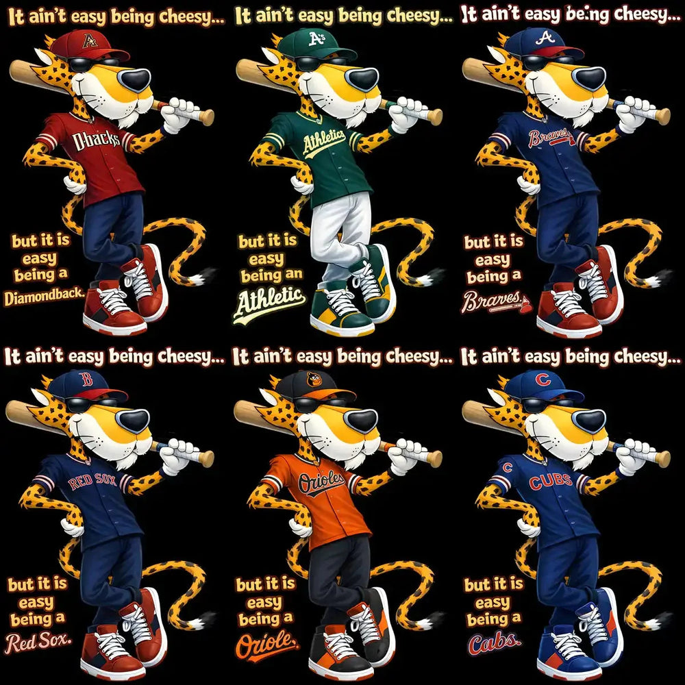 30 Cheesy Cheetos Baseball Teams Logo Designs Bundle PNG