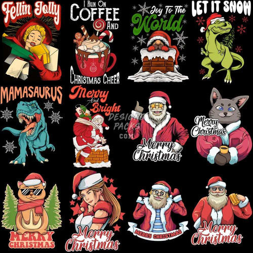 30 Christmas Funny Designs Bundle PNG