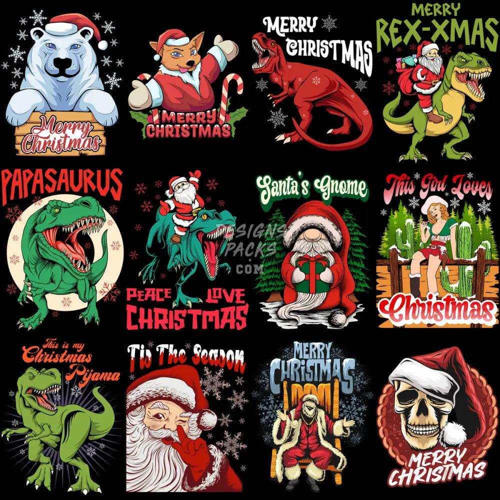 30 Christmas Funny Designs Bundle Png