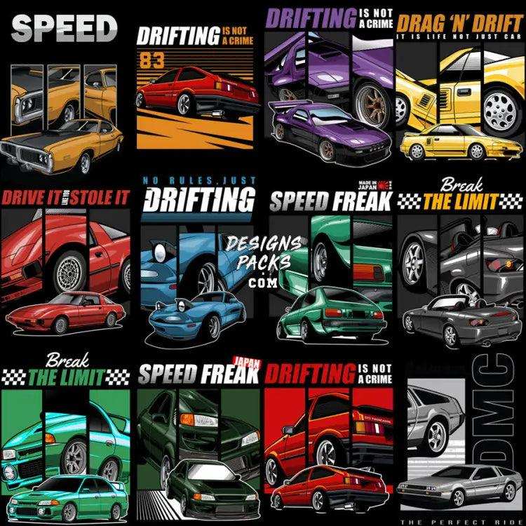 30 Classics Best Cars Ever Designs Bundle Png + Ai