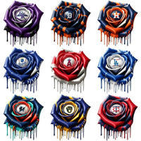 Load image into Gallery viewer, 30 Dripping Flower Baseball Teams Logo Designs Bundle PNG
