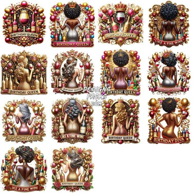 30 Girls Birthday Queen Designs Bundle Png