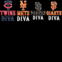 Load image into Gallery viewer, 30 Glitter Diva Baseball Teams Logo Designs Bundle PNG
