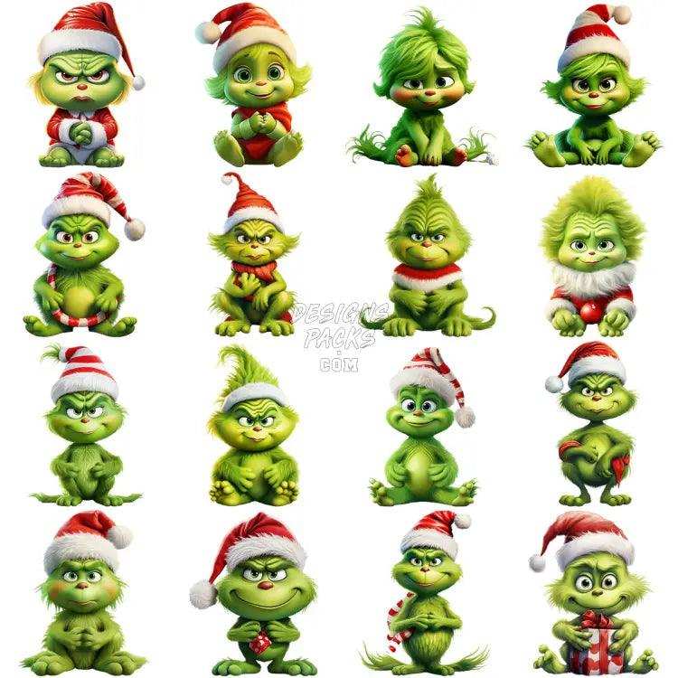 30 Grinch Drinks Christmas Designs Bundle Png