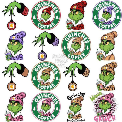 30 Grinch Drinks Christmas Designs Bundle Png