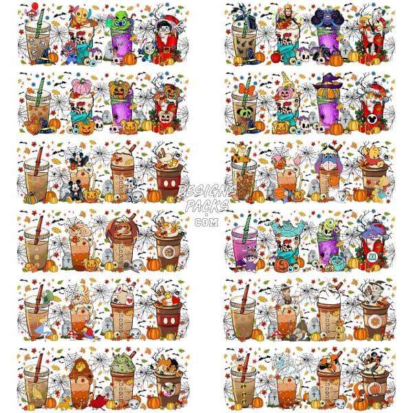 30 Halloween Mix Drinks Cups Designs Bundle PNG designspacks