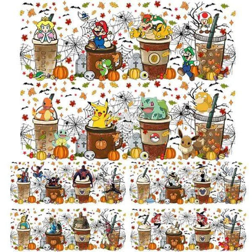 30 Halloween Mix Drinks Cups Designs Bundle PNG