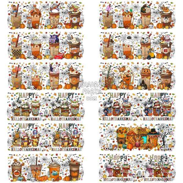 30 Halloween Mix Drinks Cups Designs Bundle PNG designspacks