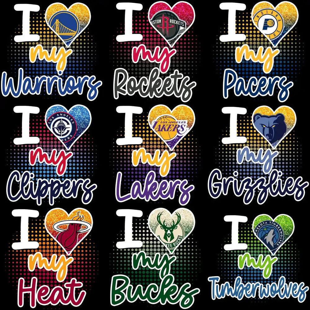 30 I Love My Basketball Team Heart Logo Designs Bundle PNG