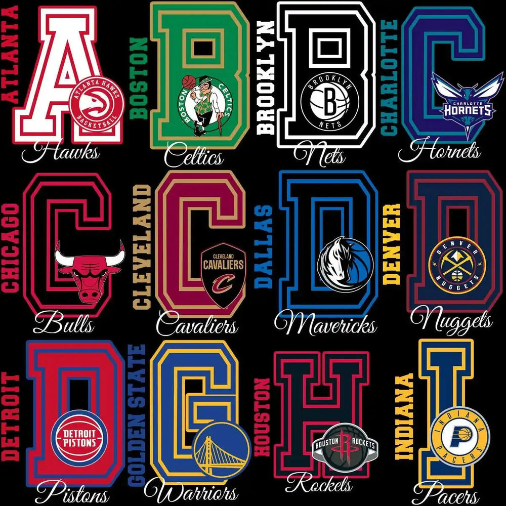 30 Initial Basketball Teams Letter Logo Designs Bundle PNG