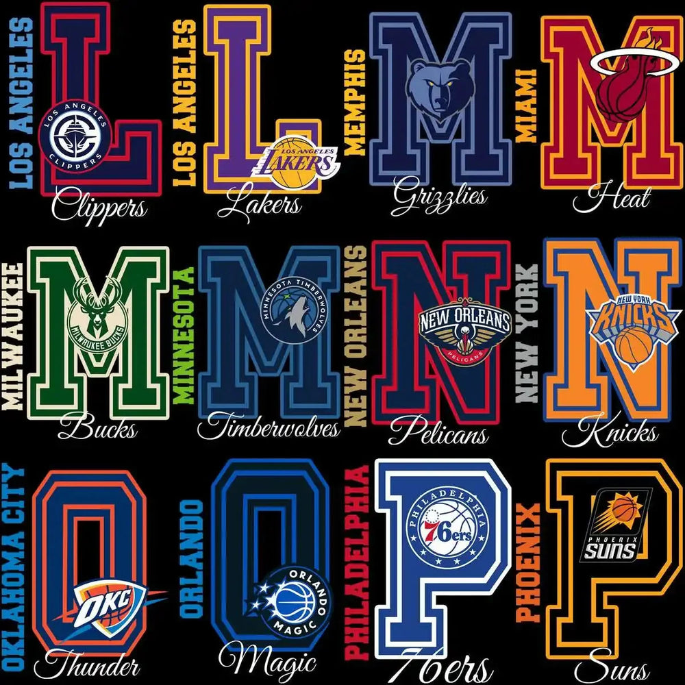 30 Initial Basketball Teams Letter Logo Designs Bundle PNG