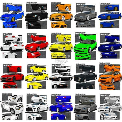 30 Jdm V1 Cars Designs Bundle Png