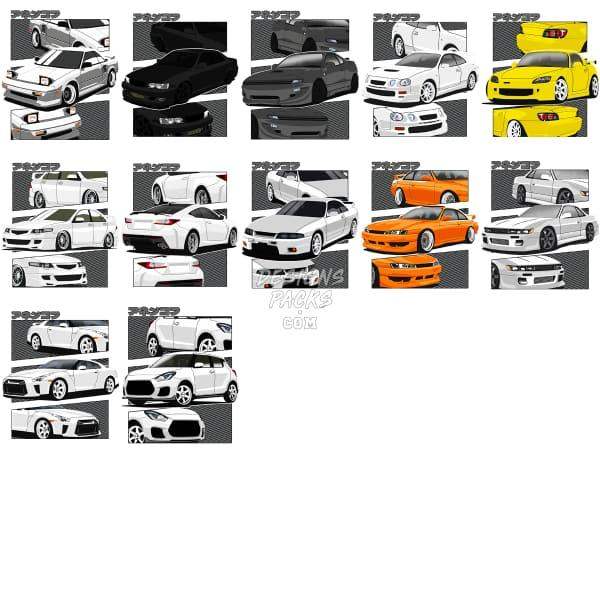 30 Jdm V1 Cars Designs Bundle Png