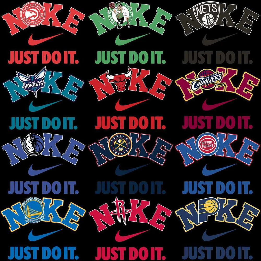 30 Just Do It Basketball Teams Logo Swoosh Designs Bundle PNG