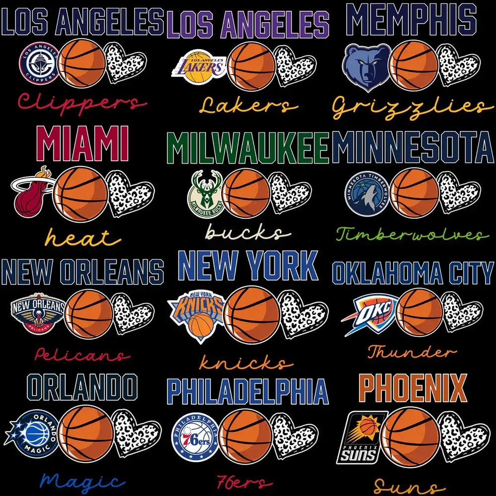 30 Leopard Heart Basketball Love Teams Logo Designs Bundle PNG
