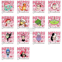 Load image into Gallery viewer, 30 Mixed Cartoon Merry Christmas Pink Designs Bundle Png
