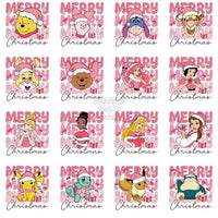 Load image into Gallery viewer, 30 Mixed Cartoon Merry Christmas Pink Designs Bundle Png
