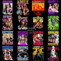 Load image into Gallery viewer, 30 Music Bootleg Pop Stars Mix Designs Bundle PNG
