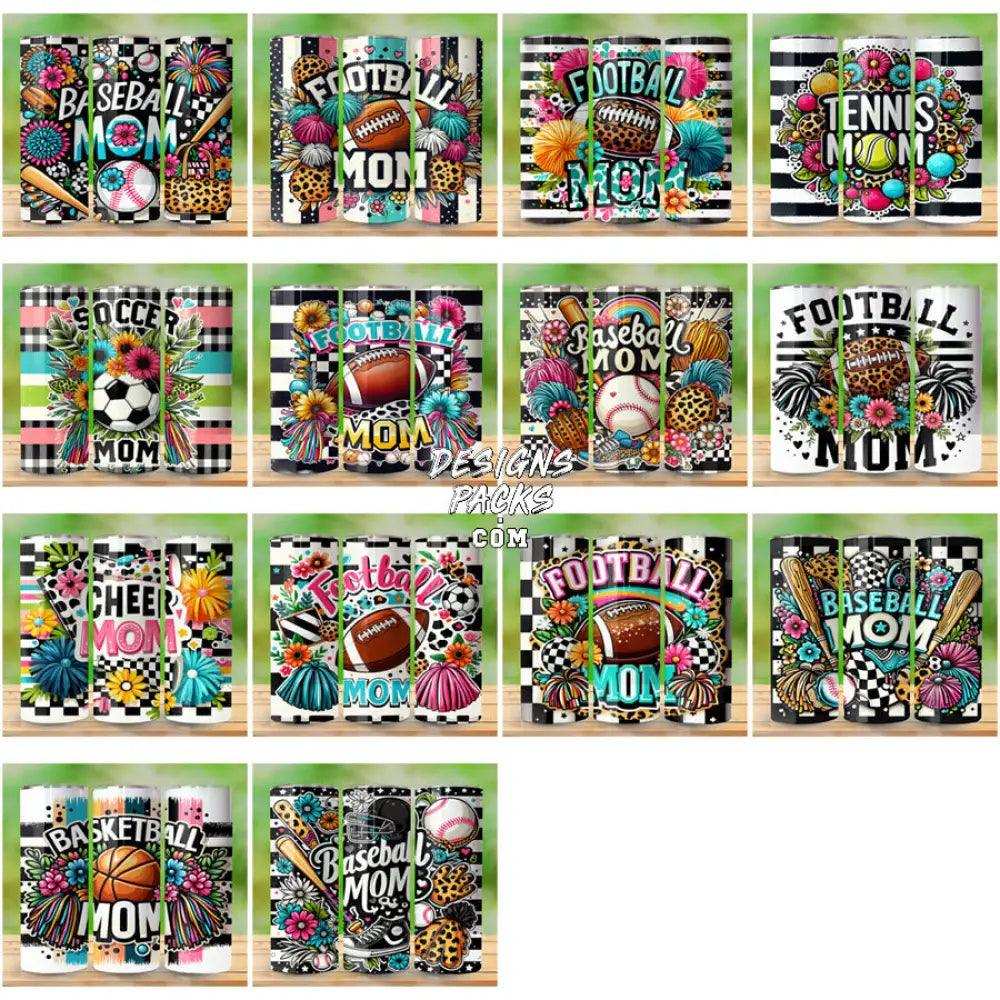 30 Retro Sport Mom Tumbler Wrap Bundle Jpg