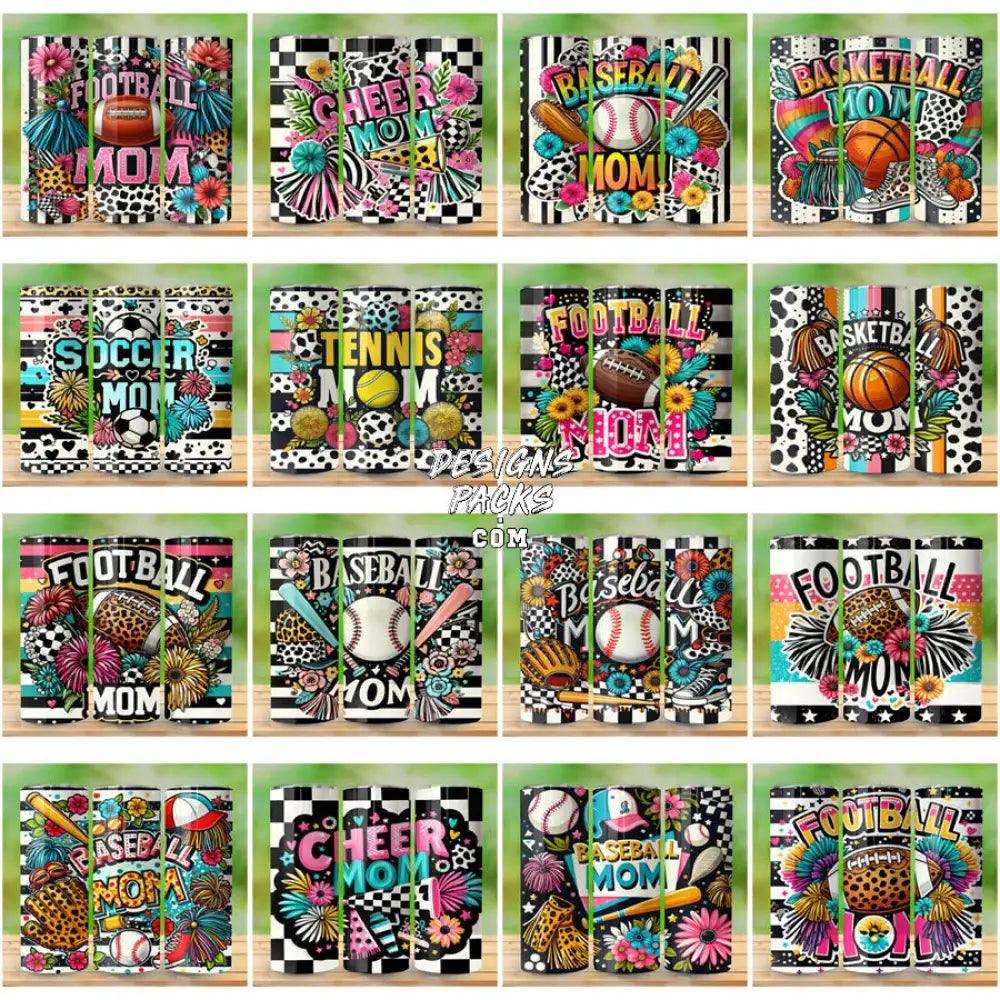 30 Retro Sport Mom Tumbler Wrap Bundle Jpg