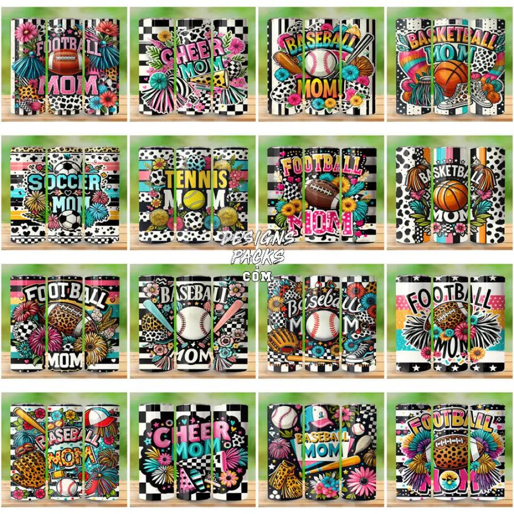 30 Retro Sport Mom Tumbler Wrap Bundle Jpg