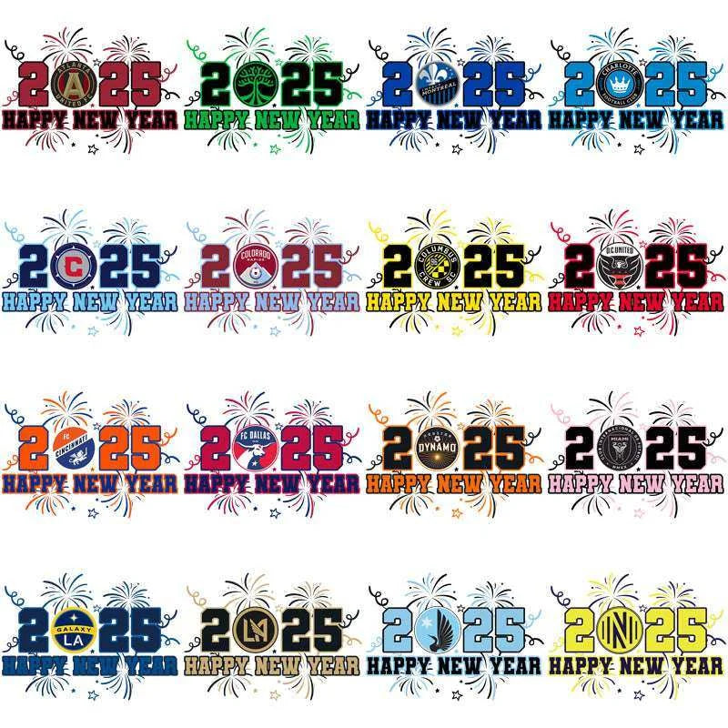 30 Soccer Teams 2025 New Years Designs Bundle PNG