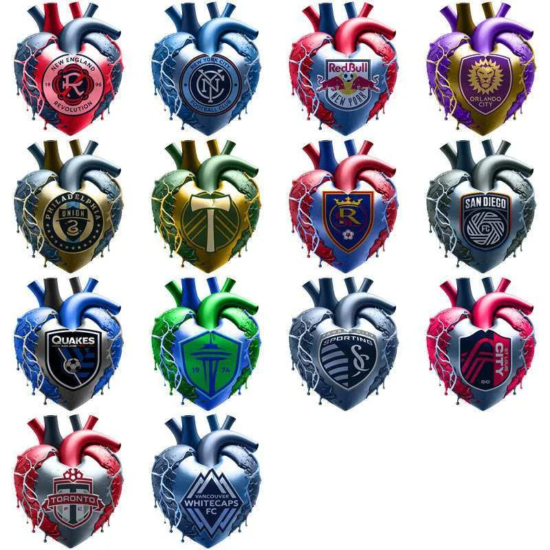 30 Soccer Teams Bleeding Heart Designs Bundle PNG