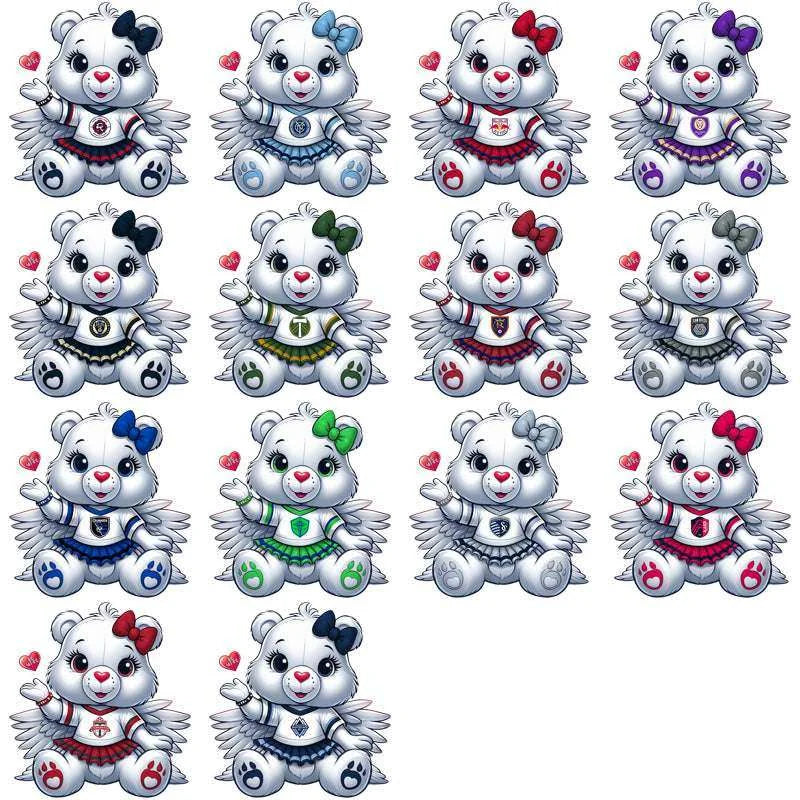 30 Soccer Teams Carebear Cheerleader Designs Bundle PNG