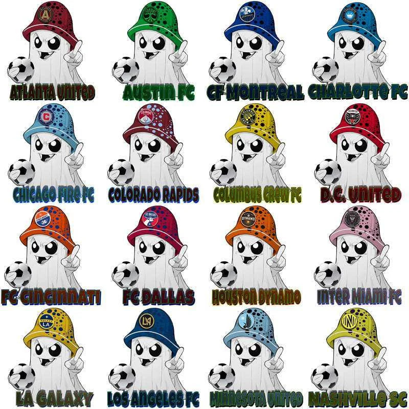 30 Soccer Teams Ghost Town Designs Bundle PNG