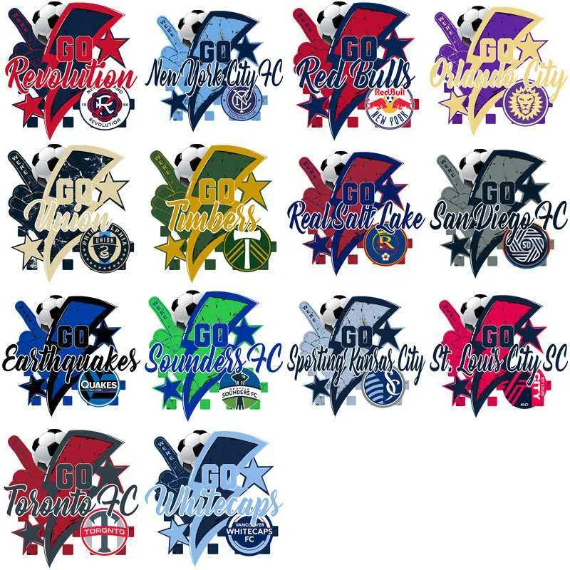 30 Soccer Teams Go Team Bolt Designs Bundle PNG