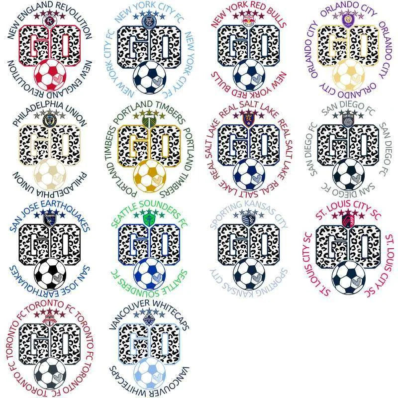 30 Soccer Teams Go Team Circle Designs Bundle PNG