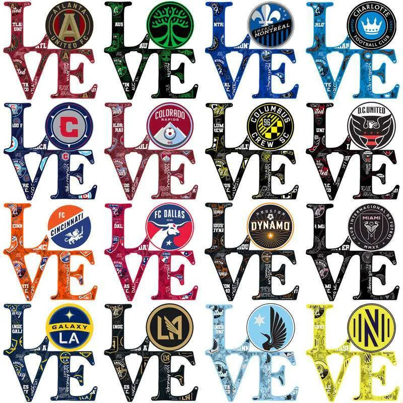 30 Soccer Teams LOVE Designs Bundle PNG