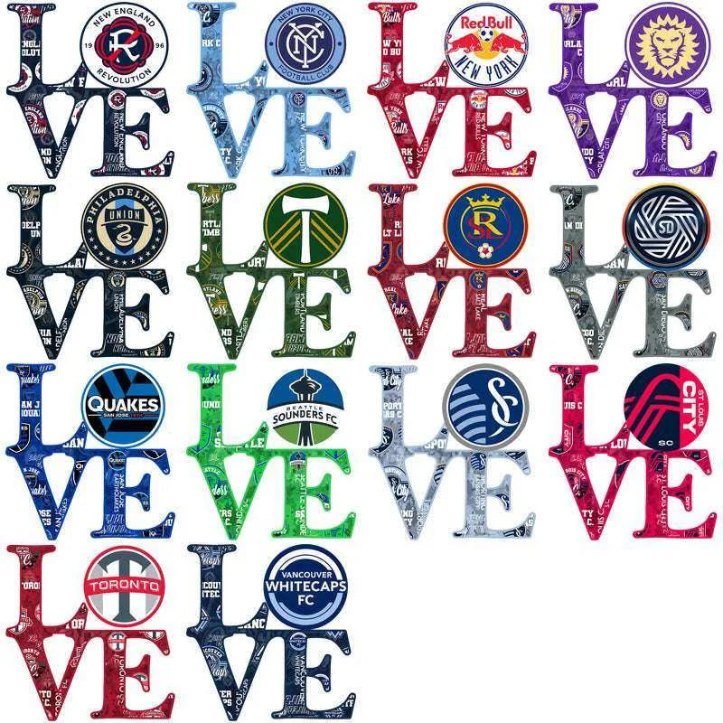 30 Soccer Teams LOVE Designs Bundle PNG