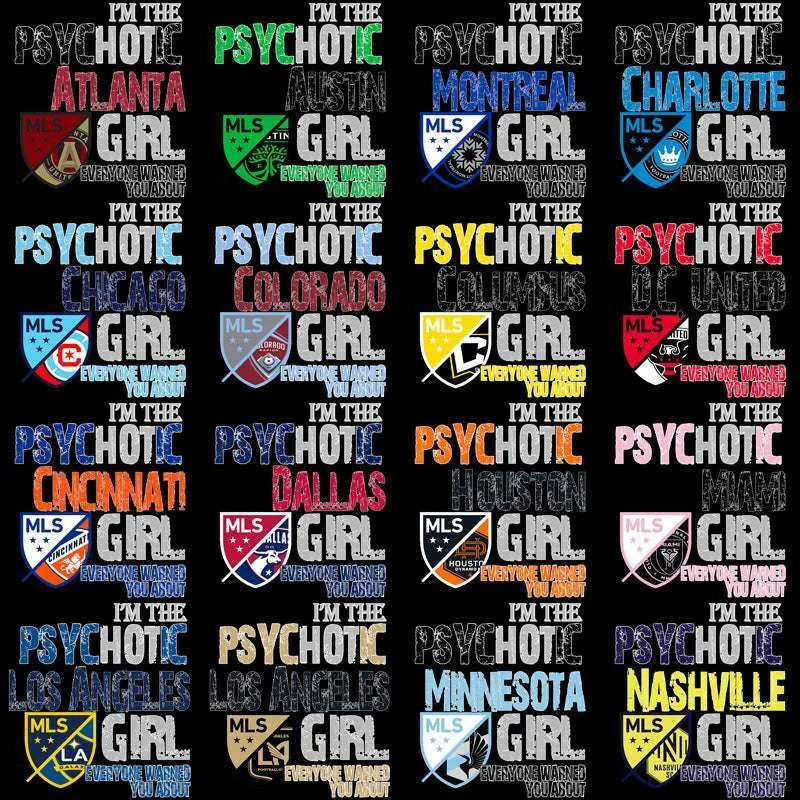30 Soccer Teams Psycho Girl Designs Bundle PNG