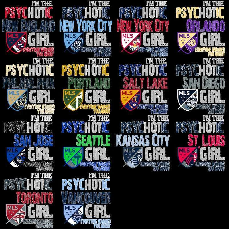 30 Soccer Teams Psycho Girl Designs Bundle PNG