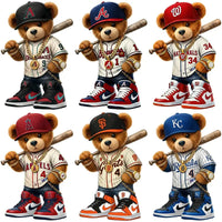 Load image into Gallery viewer, 30 Teddy Bear Swag Baseball Teams Logo Designs Bundle PNG
