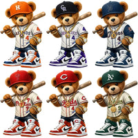 Load image into Gallery viewer, 30 Teddy Bear Swag Baseball Teams Logo Designs Bundle PNG
