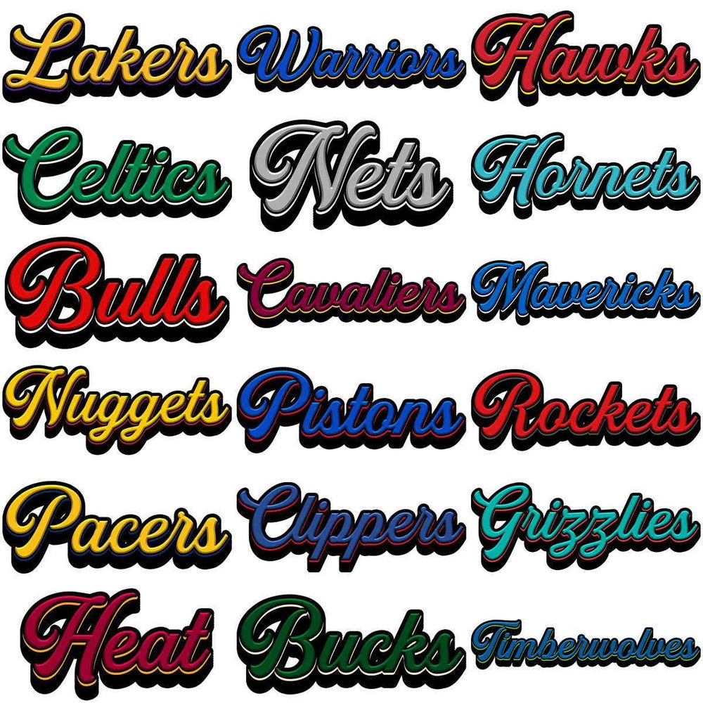 30 Text Style Basketball Teams Logo Designs Bundle PNG