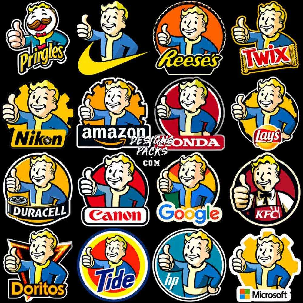 30 Vault Boy Thumbs Up Serie Brands Designs Bundle Png