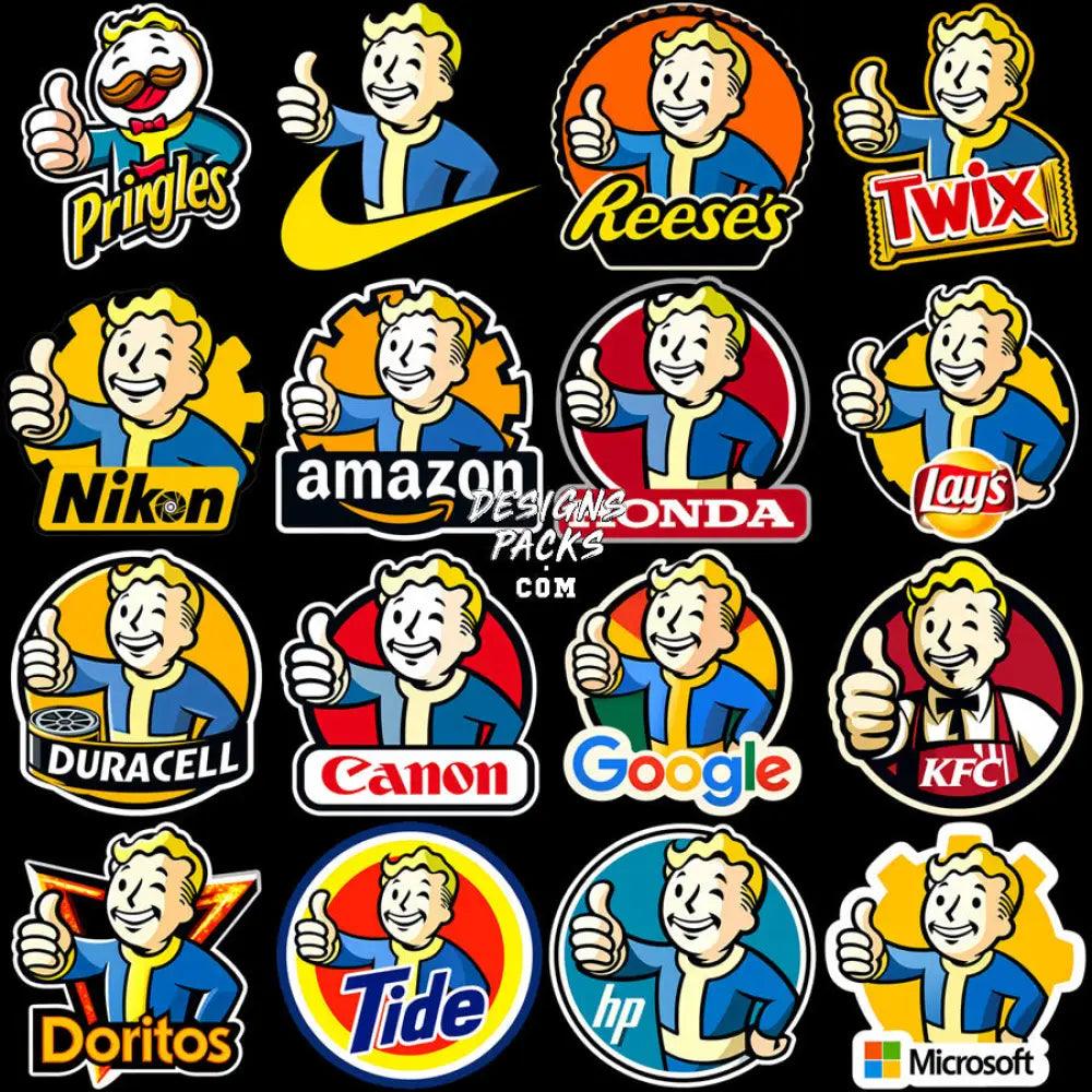 30 Vault Boy Thumbs Up Serie Brands Designs Bundle Png