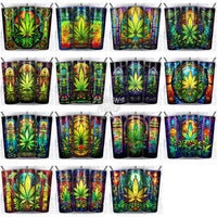 Load image into Gallery viewer, 30 Weed Stained Glass Tumbler Wrap Bundle Jpg

