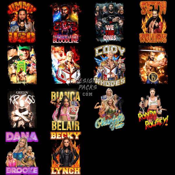 30 Wwe Wrestling V4 Designs Bundle Png