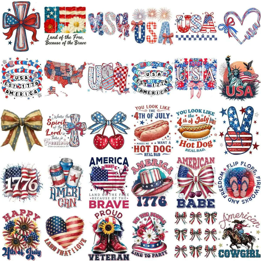 300 4th of July Patriotic USA Festive Designs Bundle PNG