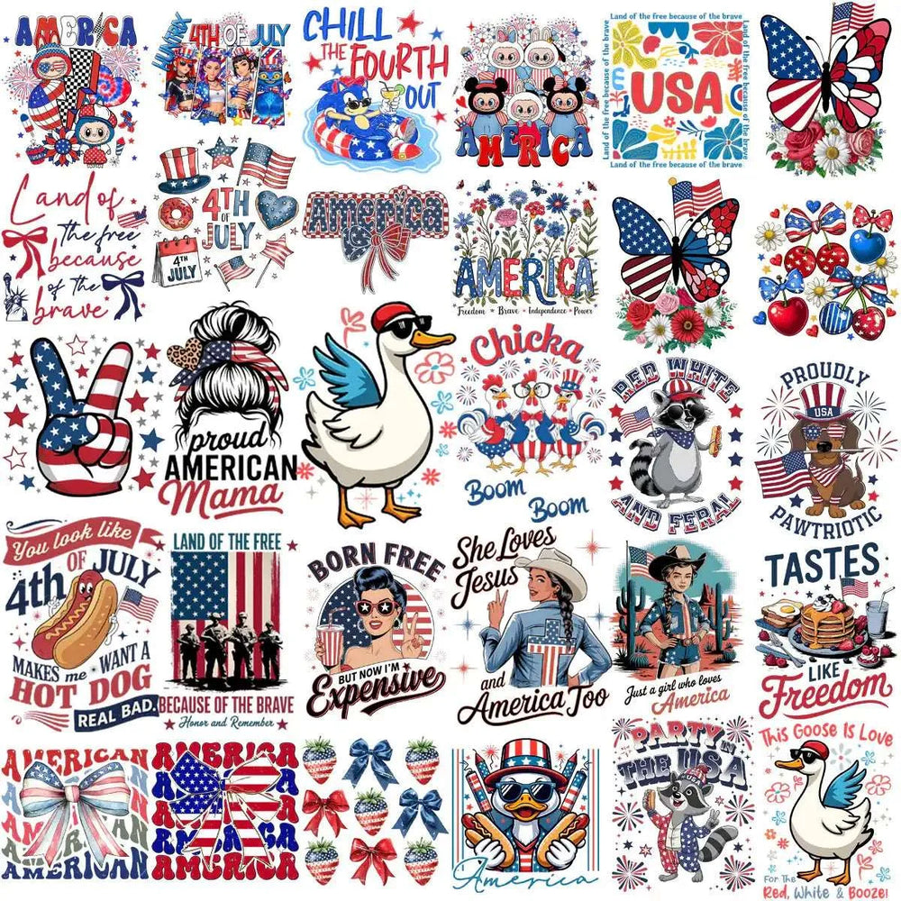 300 4th of July Patriotic USA Festive Designs Bundle PNG