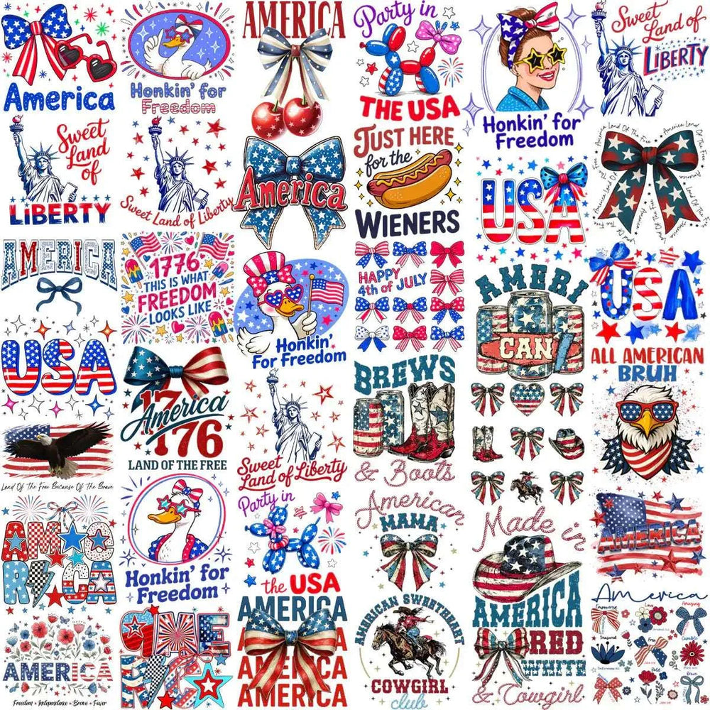 300 4th of July Patriotic USA Festive Designs Bundle PNG