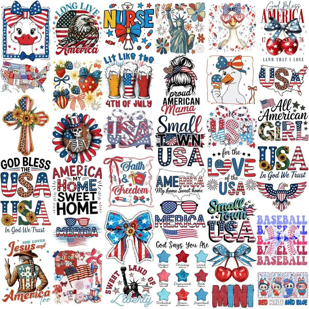 300 4th of July Patriotic USA Festive Designs Bundle PNG